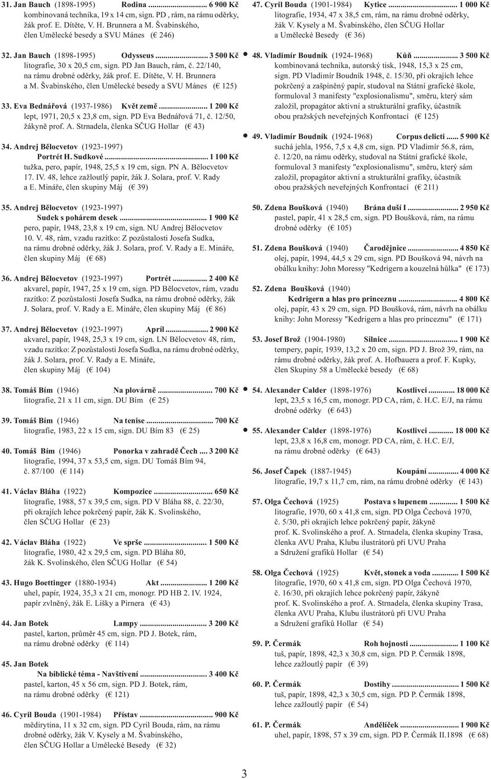 Dítěte, V. H. Brunnera a M. Švabinského, člen Umělecké besedy a SVU Mánes ( 125) 33. Eva Bednářová (1937-1986) Květ země... 1 200 Kč lept, 1971, 20,5 x 23,8 cm, sign. PD Eva Bednářová 71, č.