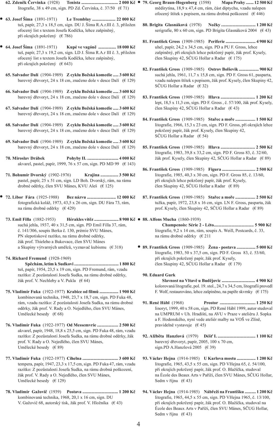 LD J. Šíma R.A.r III č. 3, přiložen ofocený list s textem Josefa Kodíčka, lehce zašpiněný, při okrajích pokrčený ( 643) 65. Salvador Dalí (1904-1989) Z cyklu Božská komedie.