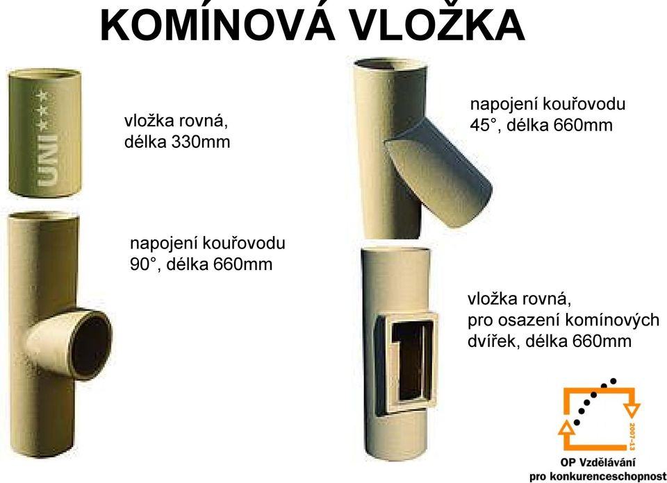 napojení kouřovodu 90, délka 660mm vložka