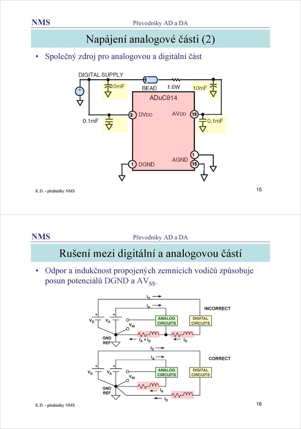 - přednášky 15 Rušení mezi digitální a analogovou částí