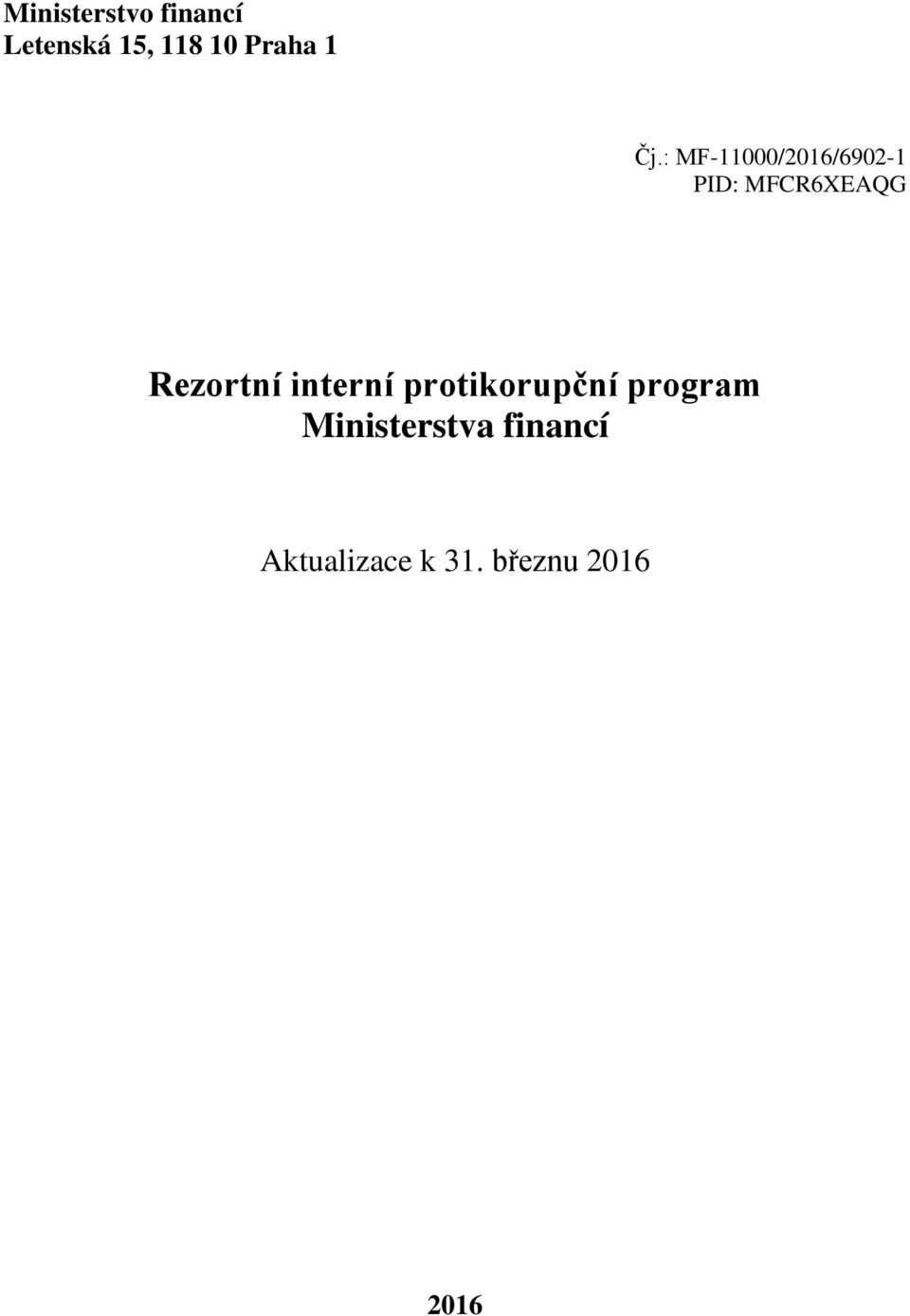 Rezortní interní protikorupční program