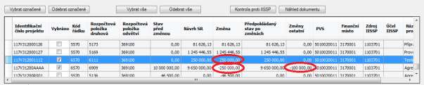 MO DUL NÁSTROJE Pro druhou akci s číslem 117V312001112 je vytvořen další návrh rozpisu rozpočtového opatření.