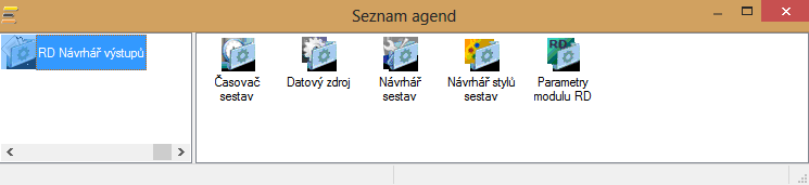 MO DUL RD NÁVRHÁŘ VÝS TUPŮ 11 Modul RD Návrhář výstupů Obrázek 431 - Modul RD Návrhář výstupů Návrhář výstupů je možné nalézt v modulu RD NÁVRHÁŘ VÝSTUPŮ.