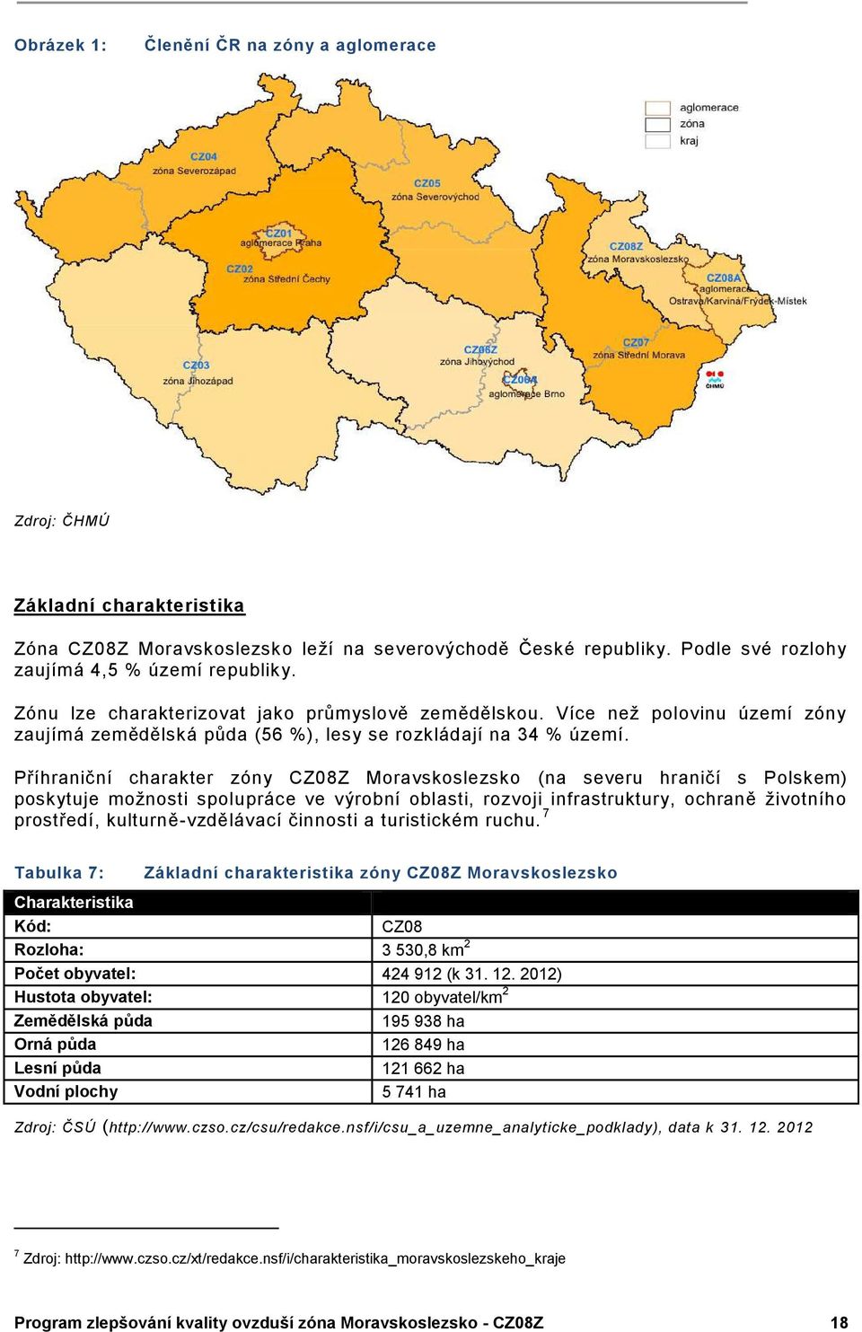 Příhraniční charakter zóny CZ08Z Moravskoslezsko (na severu hraničí s Polskem) poskytuje možnosti spolupráce ve výrobní oblasti, rozvoji infrastruktury, ochraně životního prostředí,