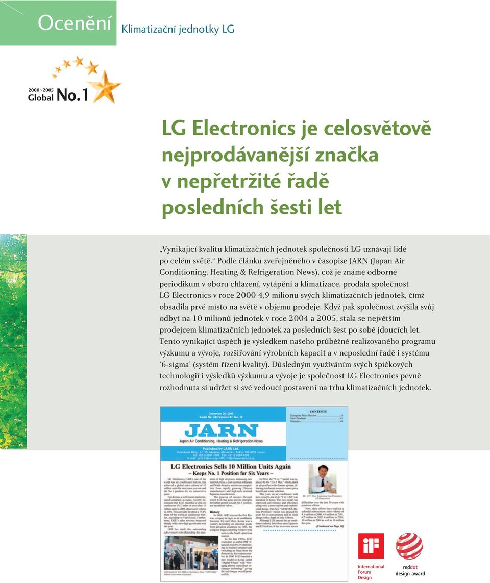 Podle článku zveřejněného v časopise JRN (Japan ir Conditioning, Heating & Refrigeration News), což je známé odborné periodikum v oboru chlazení, vytápění a klimatizace, prodala společnost LG