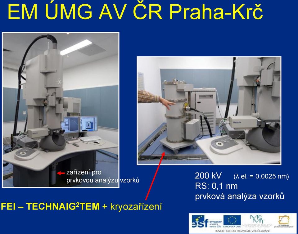 TEM + kryozařízení 200 kv (λ el.