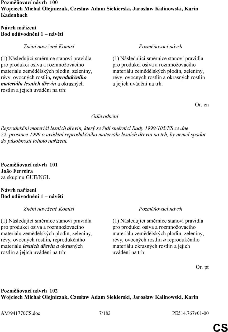 produkci osiva a rozmnožovacího materiálu zemědělských plodin, zeleniny, révy, ovocných rostlin a okrasných rostlin a jejich uvádění na trh: Reprodukční materiál lesních dřevin, který se řídí