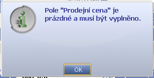 Povinné pole masky artiklu Grafické zobrazení povinného pole Upozornění o nevyplnění povinného pole EAN kódy /