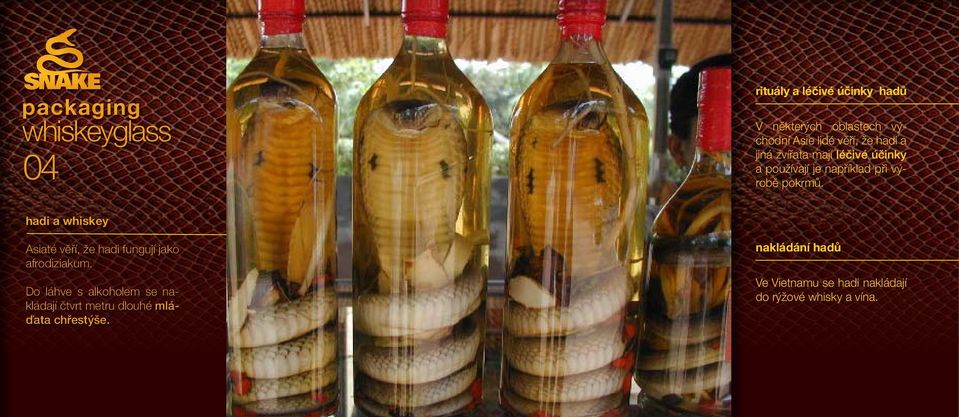 hadi a whiskey Asiaté věří, že hadi fungují jako afrodiziakum.
