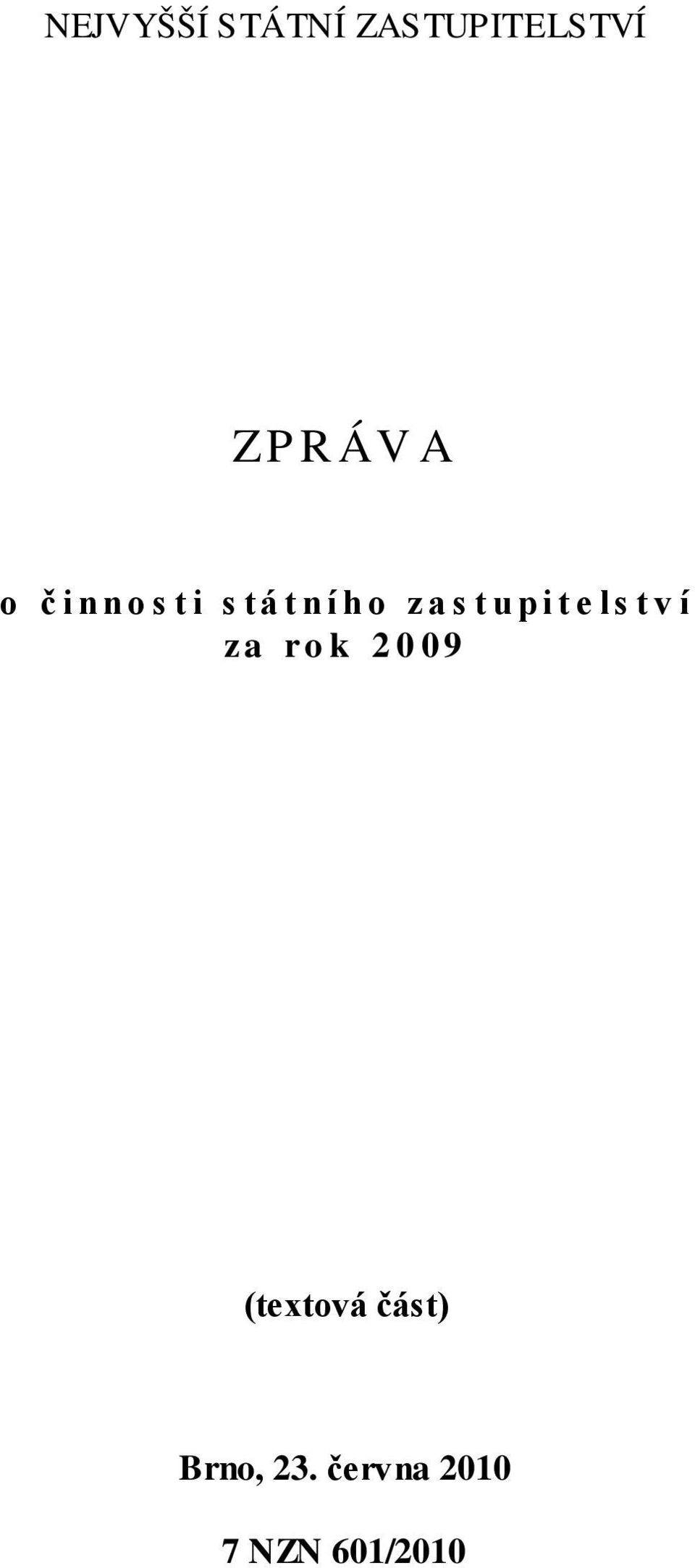 zastupitelství za rok 2009