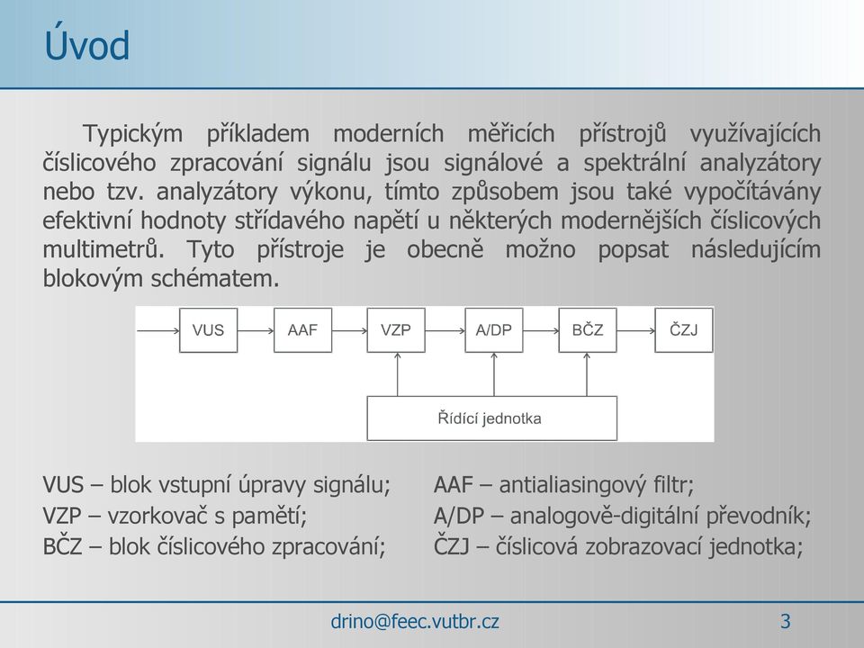 analyzátory výkonu, tímto způsobem jsou také vypočítávány efektivní hodnoty střídavého napětí u některých modernějších číslicových