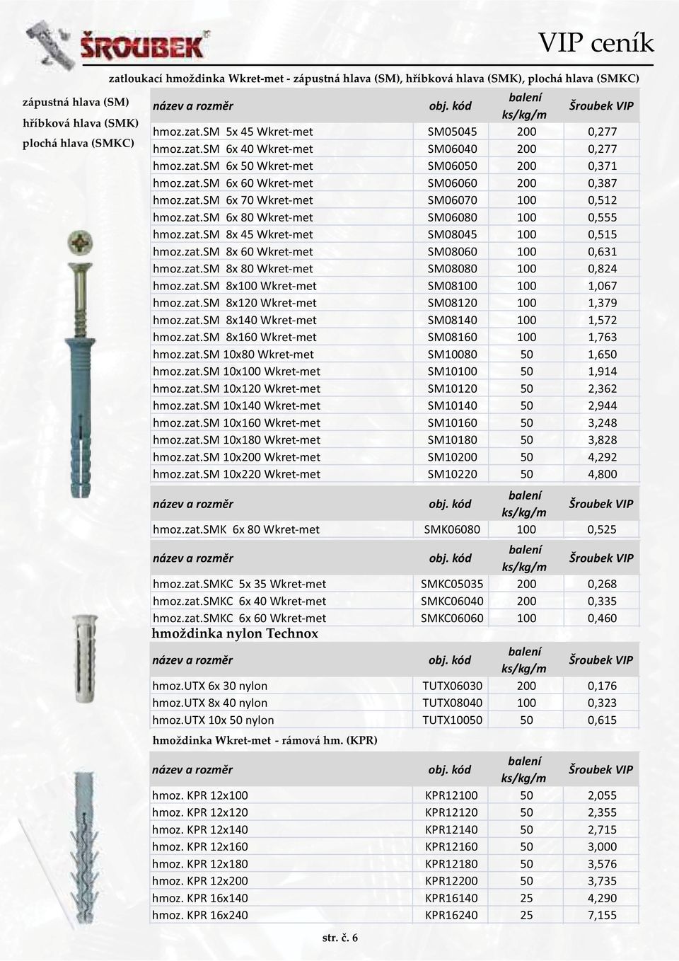 zat.sm 8x 45 Wkret-met SM08045 100 0,515 hmoz.zat.sm 8x 60 Wkret-met SM08060 100 0,631 hmoz.zat.sm 8x 80 Wkret-met SM08080 100 0,824 hmoz.zat.sm 8x100 Wkret-met SM08100 100 1,067 hmoz.zat.sm 8x120 Wkret-met SM08120 100 1,379 hmoz.