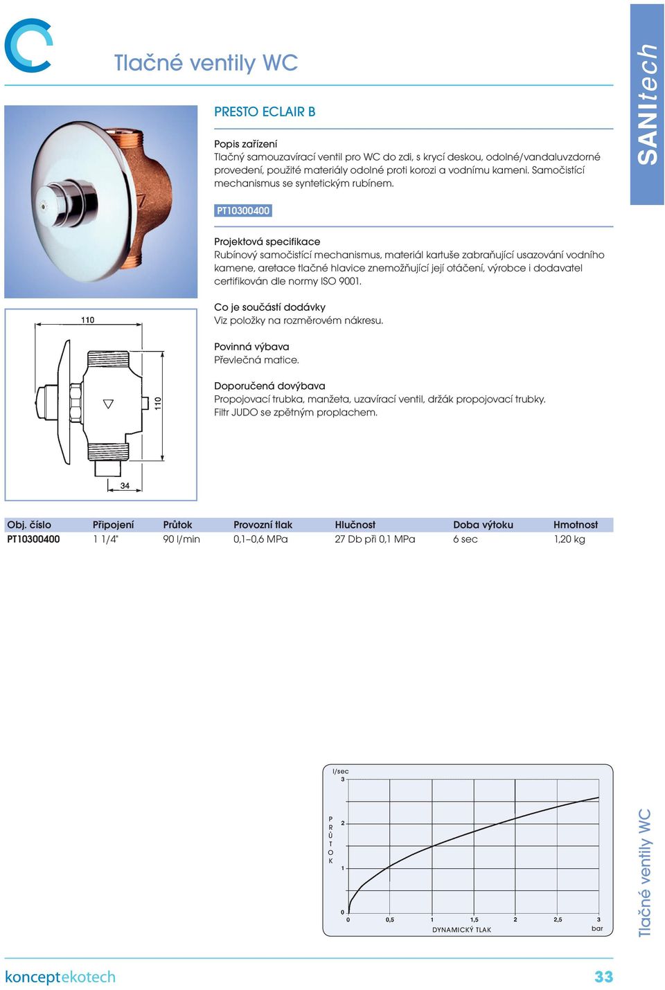 10300400 rojektová specifikace ubínový samočistící mechanismus, materiál kartuše zabraňující usazování vodního kamene, aretace tlačné hlavice znemožňující její otáčení, výrobce i dodavatel