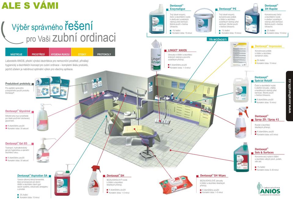 Možné použít v čističce Ultrasonic. 1% ředění Kontaktní doba: 15 minut Koncentrovaný čistící a dezinfekční roztok k ošetření zubařských nástrojů před sterilizací. Možné použít v čističce Ultrasonic.