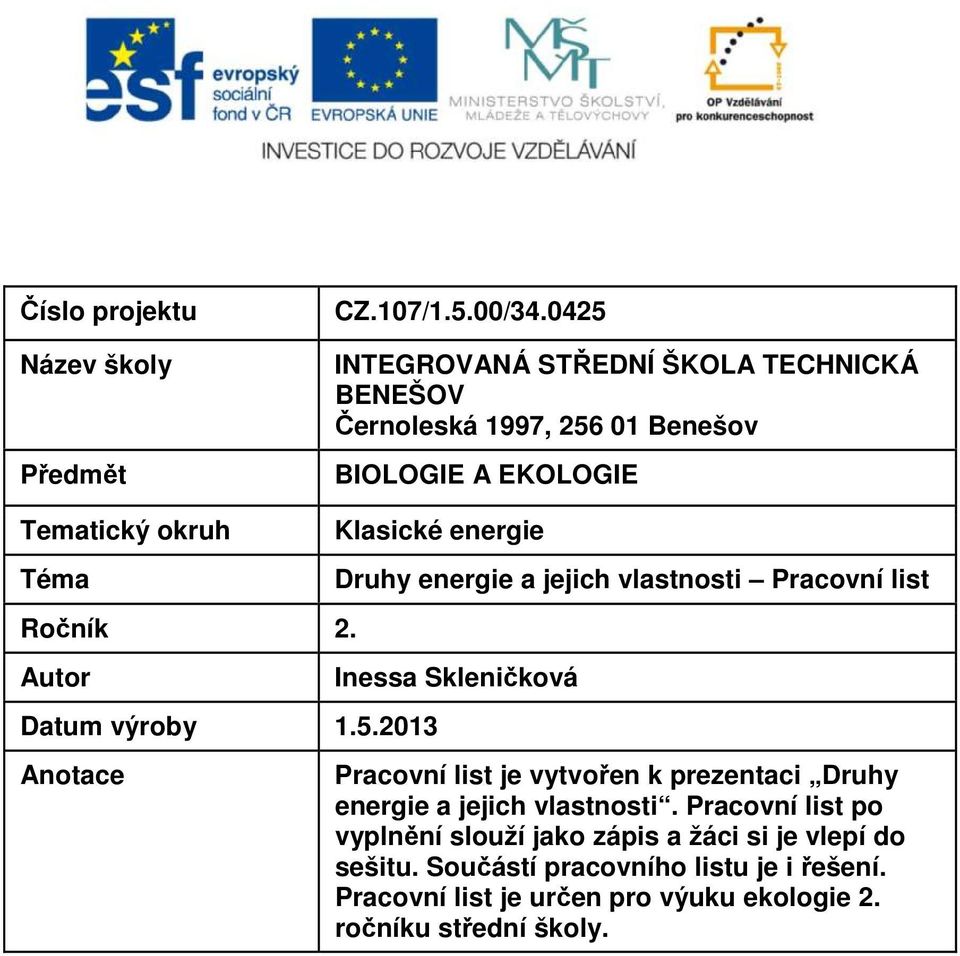 Autor Datum výroby 1.5.