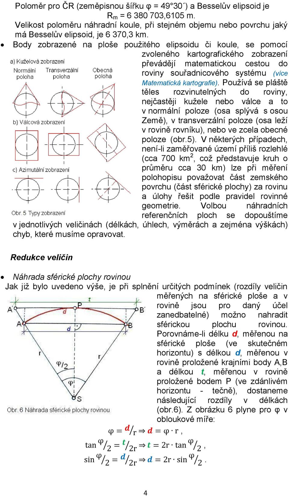 Používá se pláště těles rozvinutelných do roviny, nejčastěji kužele nebo válce a to v normální poloze (osa splývá s osou Země), v transverzální poloze (osa leží v rovině rovníku), nebo ve zcela