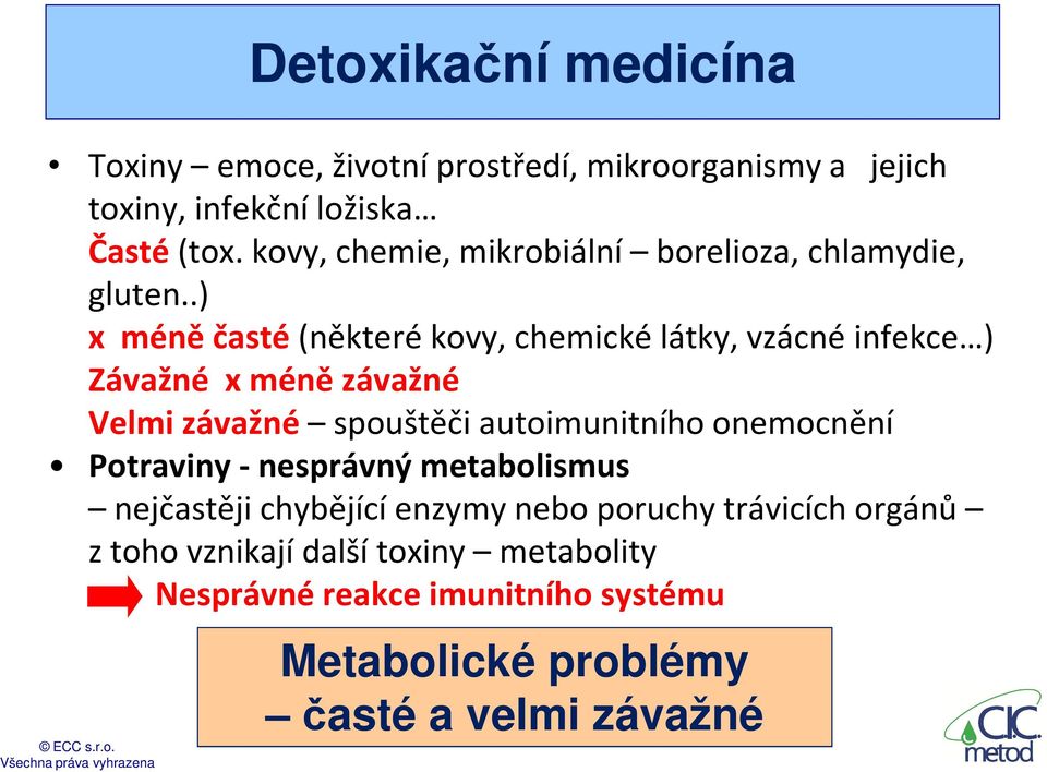 .) x méně časté (některé kovy, chemické látky, vzácné infekce ) Závažné x méně závažné Velmi závažné spouštěči autoimunitního