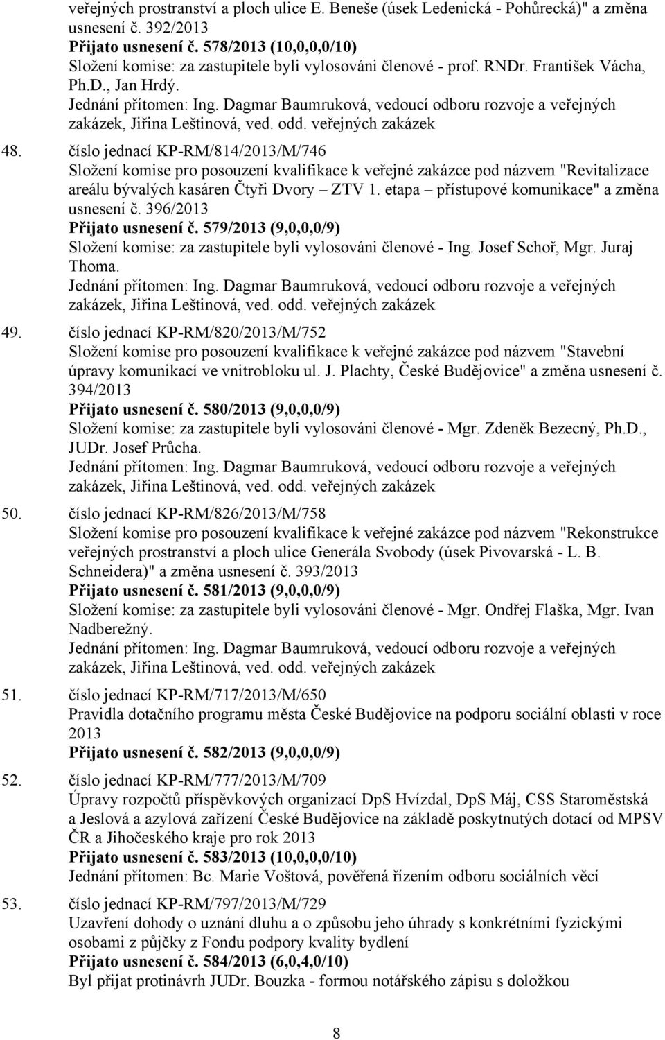 Dagmar Baumruková, vedoucí odboru rozvoje a veřejných zakázek, Jiřina Leštinová, ved. odd. veřejných zakázek 48.