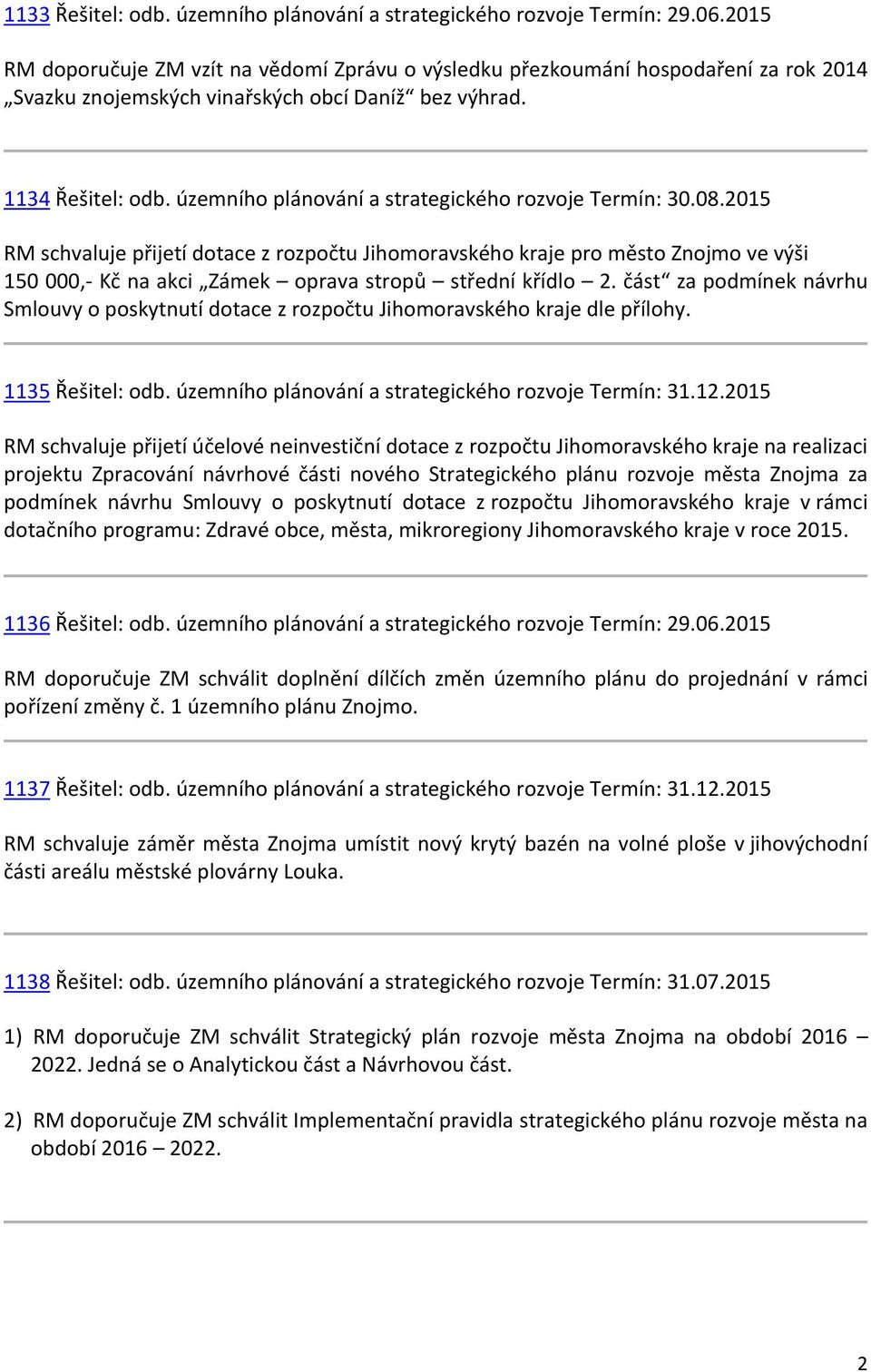 územního plánování a strategického rozvoje Termín: 30.08.