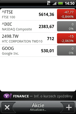 Další aplikace 175 Sledování vlastních akcií Pomocí aplikace Akcie získáte nejnovější aktualizace o akciích a akciových indexů, které sledujete.