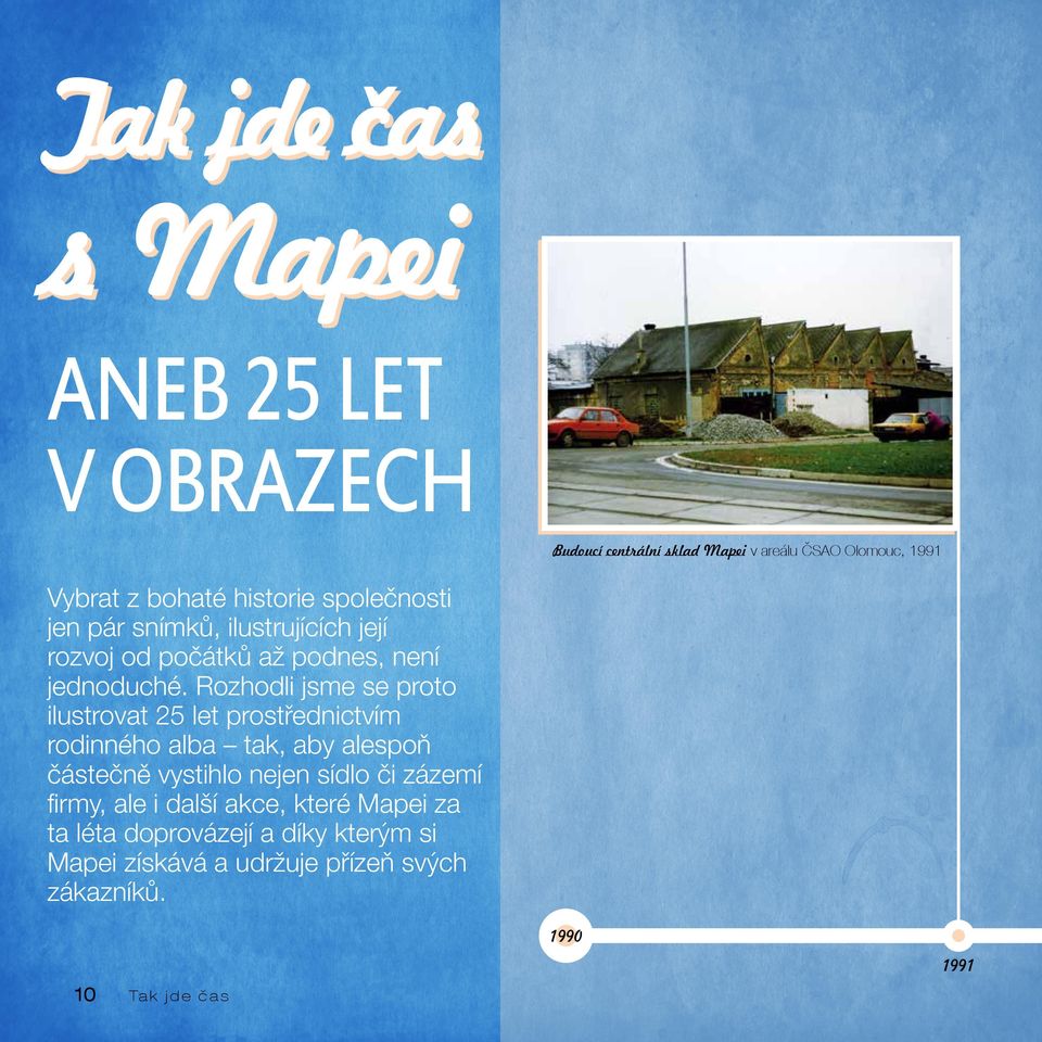 Rozhodli jsme se proto ilustrovat 25 let prostřednictvím rodinného alba tak, aby alespoň částečně vystihlo nejen sídlo či