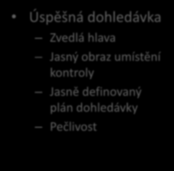 3. Dohledávka a analýza chyb Základní chyby v dohledávce Směr podcenění a nedostatečné držení směru od