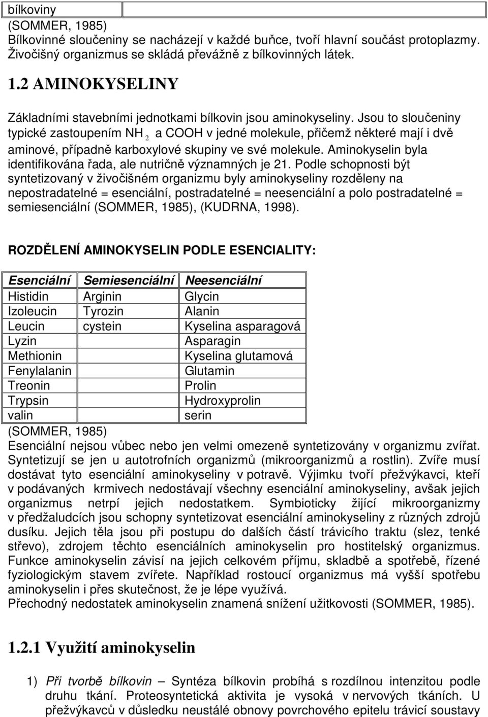 Aminokyselin byla identifikována řada, ale nutričně významných je 21.