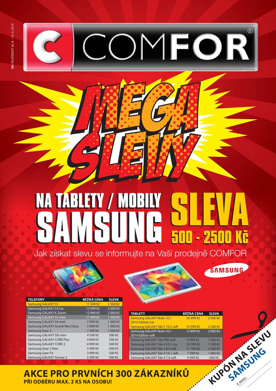 000 Kč Samsung GALAXY K Zoom 12 999 Kč 2 000 Kč Samsung GALAXY S5 mini 11 999 Kč 1 500 Kč Samsung GALAXY S4 mini 7 999 Kč 1 000 Kč Samsung GALAXY Grand Neo Duos 5 999 Kč 1 000 Kč Samsung Gear 2 7 599