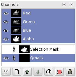 KAPITOLA 8. DIALOGY 8.3. DIALOG KANÁLY Přehled Maska průhlednosti lze přidak ke každé vrstvě. Nazývá se maska vrstvy.