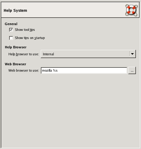KAPITOLA 8. DIALOGY 8.76. PŘEDVOLBY Obrázek 8.45. Předvolby systému nápovědy (na Linuxu). Tato stránka umožňuje nastavit chování systému nápovědy Gimpu.