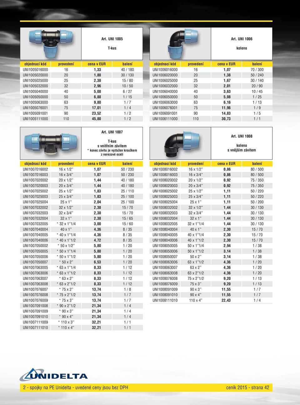 7 UNI00507600 75 7,0 / 4 UNI0050900 UNI005000 90 0 23,52 45,80 / 2 / 2 UNI00606000 6,07 70 / 300 UNI006020000 20,38 50 / 240 UNI006025000 25,67 30 / 40 UNI006032000 32 2,0 20 / 90 UNI006040000 40