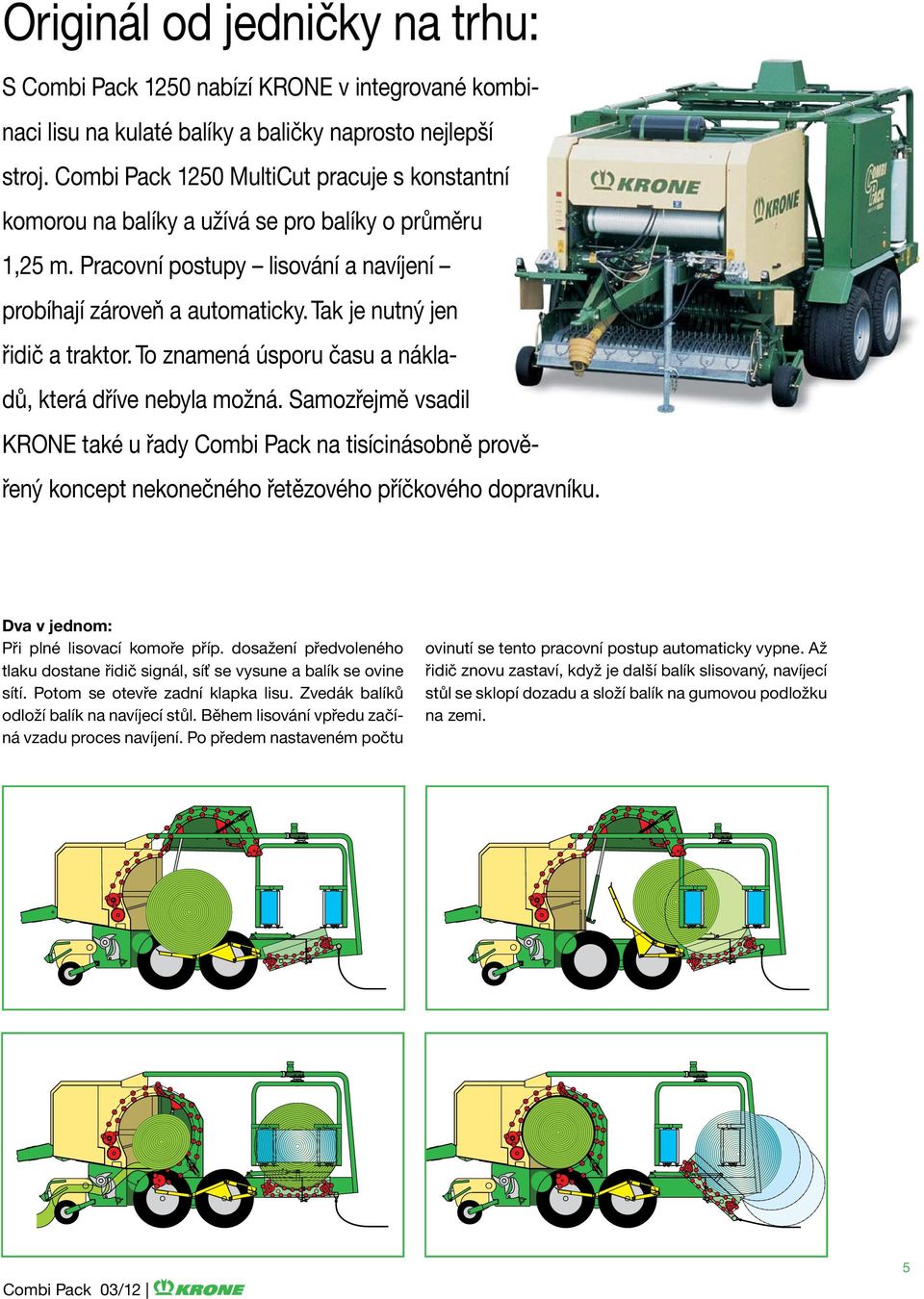 Tak je nutný jen řidič a traktor. To znamená úsporu času a nákladů, která dříve nebyla možná.