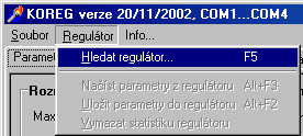 Zapojení svorkovnice Popis ovládání a výklad parametrů regulace Regulátor KOREG 6P nemá žádné nastavovací prvky a proto se nastavuje počítačem (notebook) programem KOREG (součást dodávky) po sériové