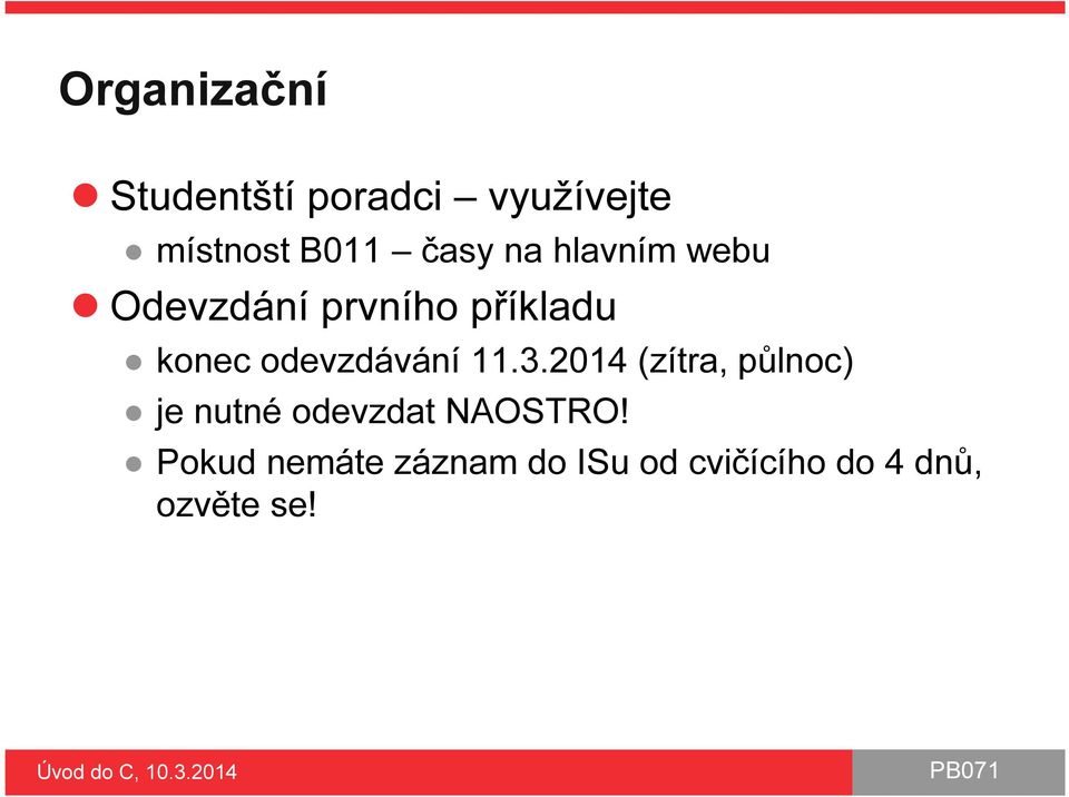 odevzdávání 11.3.