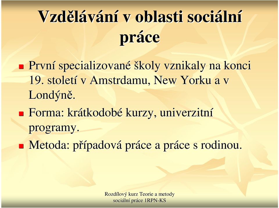 století v Amstrdamu, New Yorku a v Londýně.