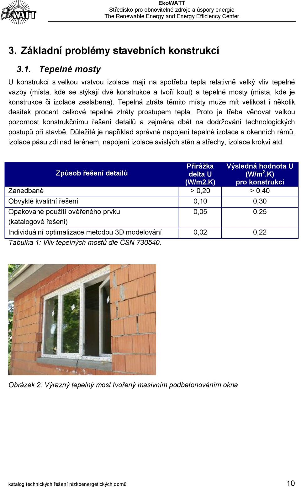 konstrukce či izolace zeslabena). Tepelná ztráta těmito místy může mít velikost i několik desítek procent celkové tepelné ztráty prostupem tepla.