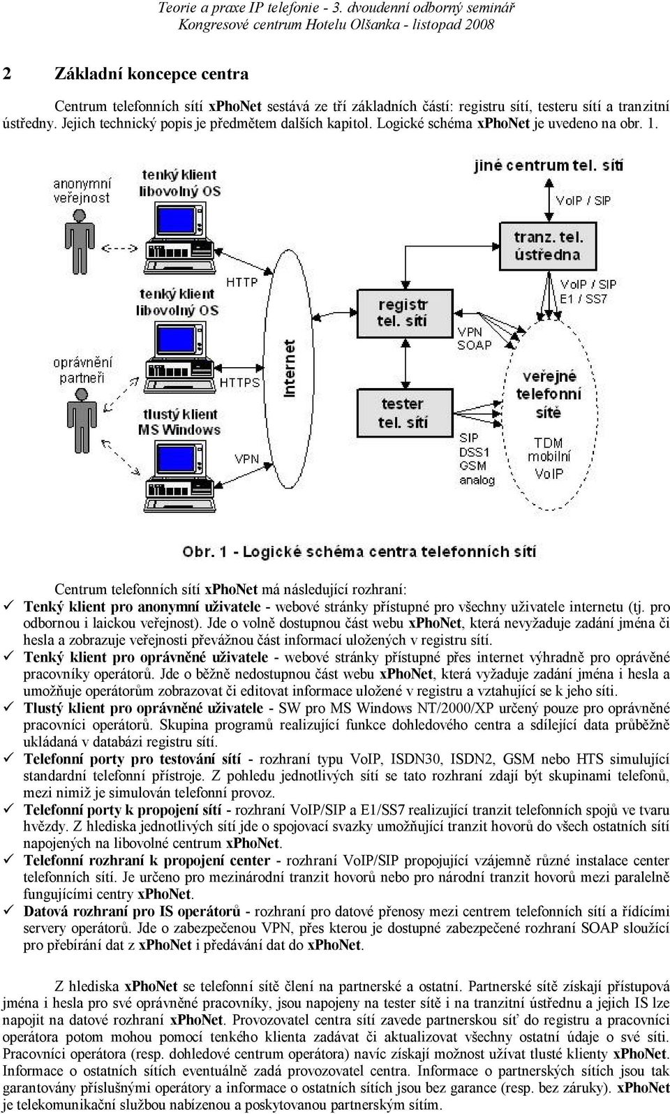 Centrum telefonních sítí xphonet má následující rozhraní: Tenký klient pro anonymní u ivatele - webové stránky p ístupné pro v echny u ivatele internetu (tj. pro odbornou i laickou ve ejnost).