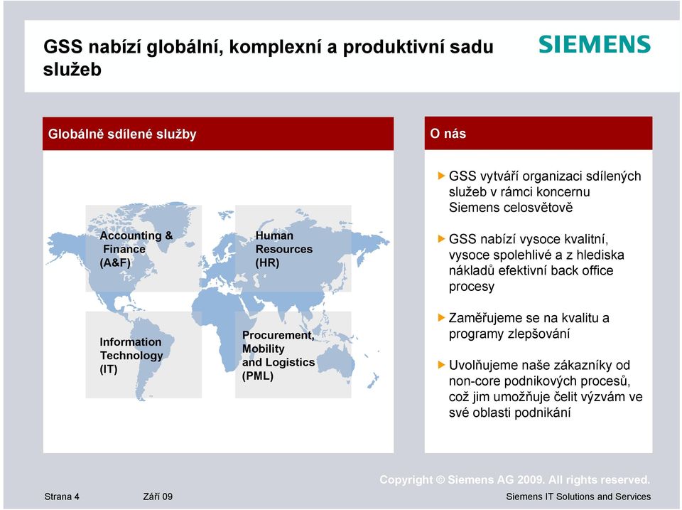 celosvětově GSS nabízí vysoce kvalitní, vysoce spolehlivé a z hlediska nákladů efektivní back office procesy Zaměřujeme se na kvalitu a