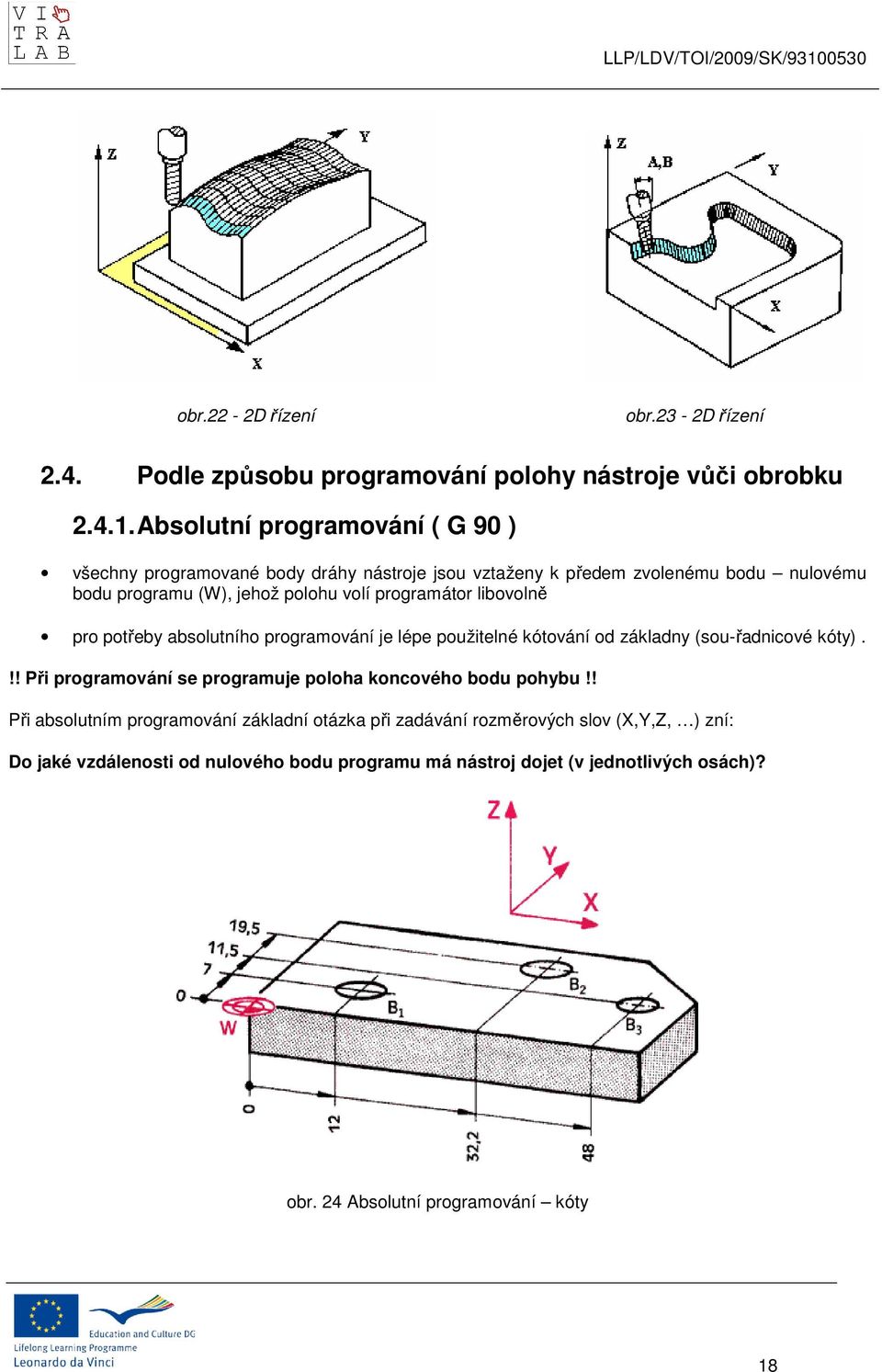 programátor libovolně pro potřeby absolutního programování je lépe použitelné kótování od základny (sou-řadnicové kóty).