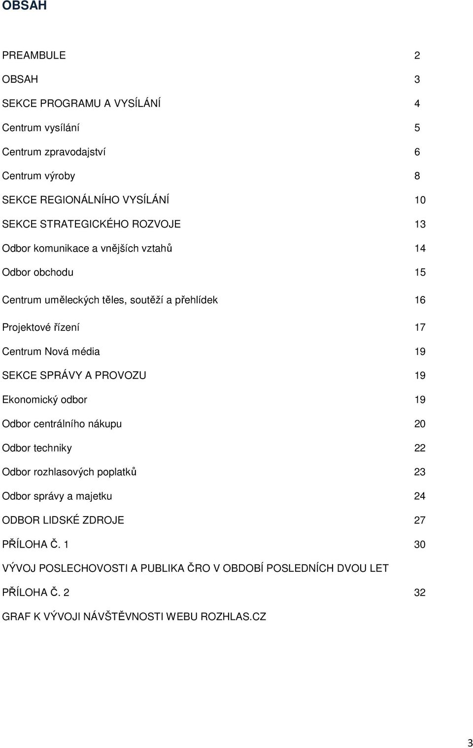 Nová média 19 SEKCE SPRÁVY A PROVOZU 19 Ekonomický odbor 19 Odbor centrálního nákupu 20 Odbor techniky 22 Odbor rozhlasových poplatků 23 Odbor správy a