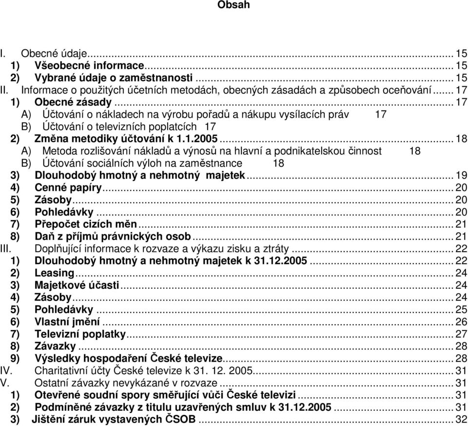 .. 18 A) Metoda rozlišování nákladů a výnosů na hlavní a podnikatelskou činnost 18 B) Účtování sociálních výloh na zaměstnance 18 3) Dlouhodobý hmotný a nehmotný majetek... 19 4) Cenné papíry.