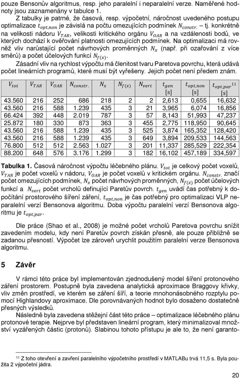 konkrétně na velikosti nádoru VV TTTTTT, velikosti kritického orgánu VV OOOOOO a na vzdálenosti bodů, ve kterých dochází k ověřování platnosti omezujících podmínek.