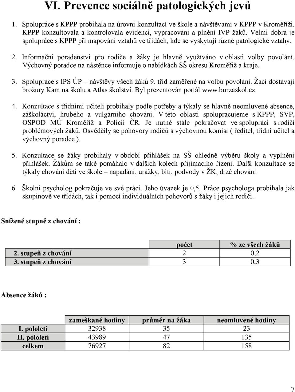 Informační poradenství pro rodiče a žáky je hlavně využíváno v oblasti volby povolání. Výchovný poradce na nástěnce informuje o nabídkách SŠ okresu Kroměříž a kraje. 3.