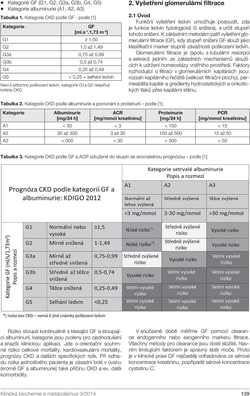 Vyšetření glomerulární filtrace 2.1 Úvod Funkční vyšetření ledvin umožňuje posoudit, zda je funkce ledvin fyziologická či snížená, a určit stupeň tohoto snížení.