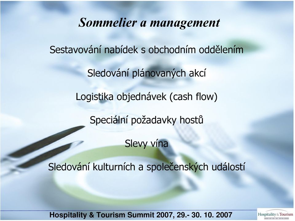 Logistika objednávek (cash flow) Speciální