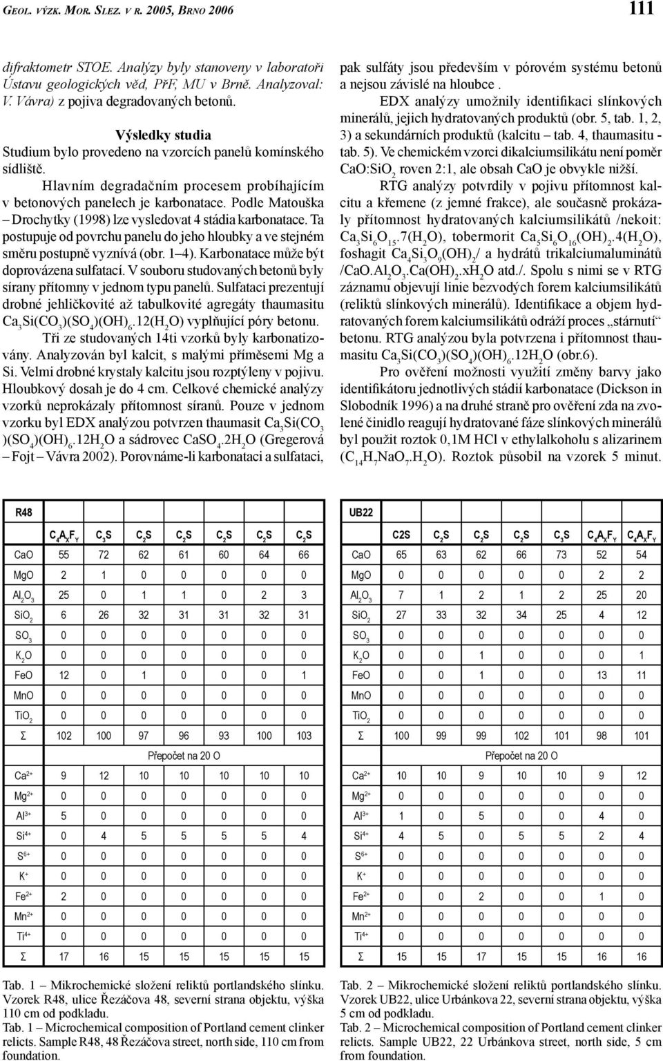 Podle Matouška Drochytky (1998) lze vysledovat 4 stádia karbonatace. Ta postupuje od povrchu panelu do jeho hloubky a ve stejném směru postupně vyznívá (obr. 1 4).