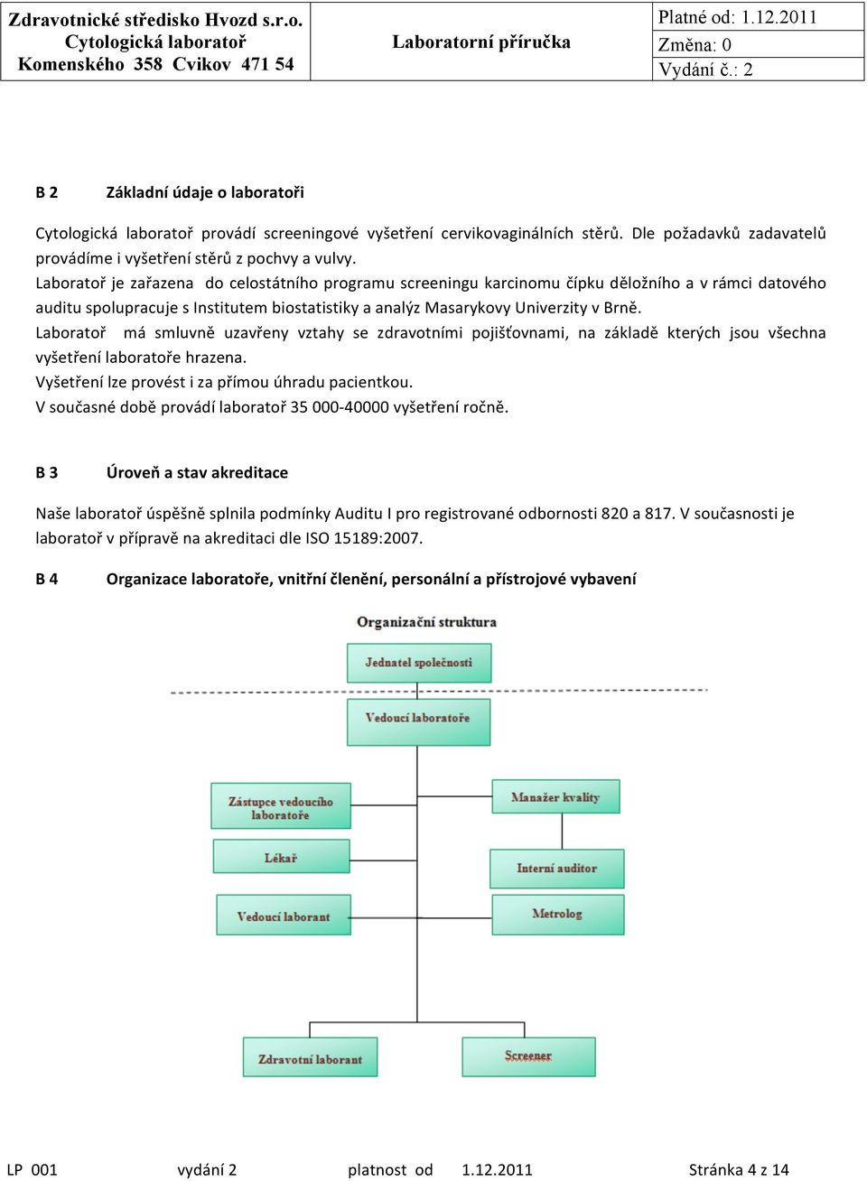 Laboratoř má smluvně uzavřeny vztahy se zdravotními pojišťovnami, na základě kterých jsou všechna vyšetření laboratoře hrazena. Vyšetření lze provést i za přímou úhradu pacientkou.