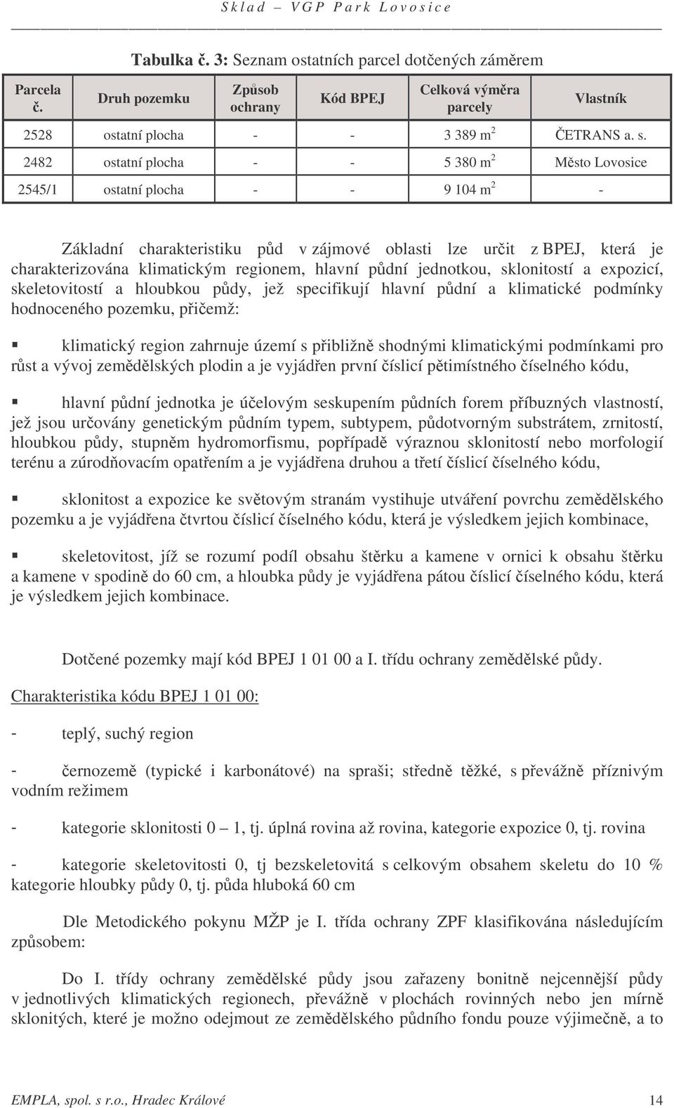 hlavní pdní jednotkou, sklonitostí a expozicí, skeletovitostí a hloubkou pdy, jež specifikují hlavní pdní a klimatické podmínky hodnoceného pozemku, piemž: klimatický region zahrnuje území s pibližn