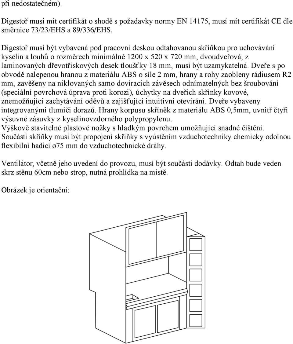 tloušťky 18 mm, musí být uzamykatelná.