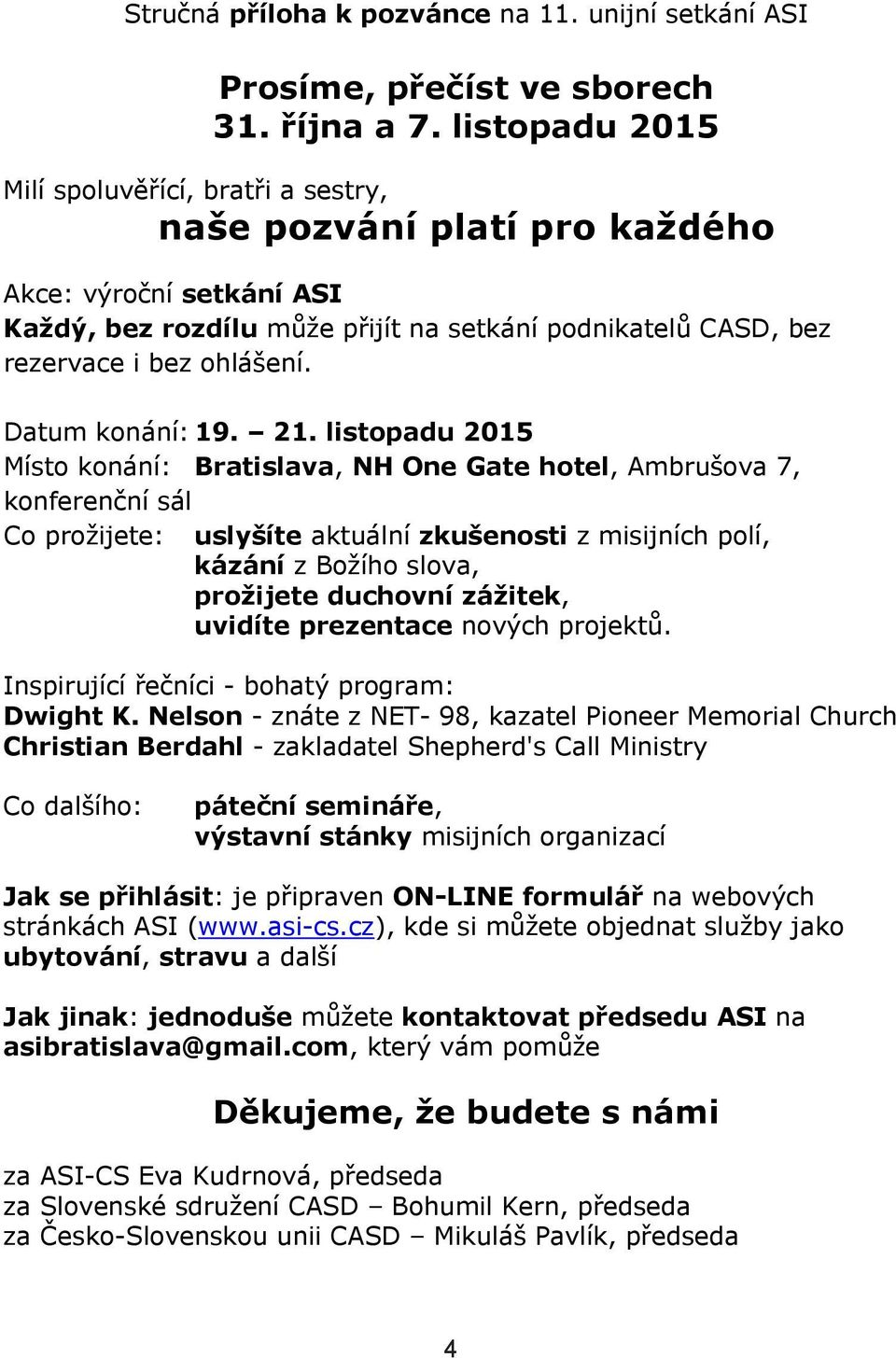 prezentace In - bohatý program: Dwight K.